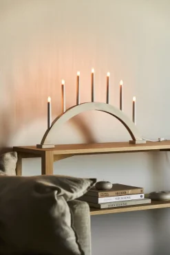 Candelabro de Adviento Sky arco 41 cm, esmaltado blanco