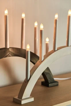 Candelabro de Adviento Sky arco 41 cm, esmaltado blanco