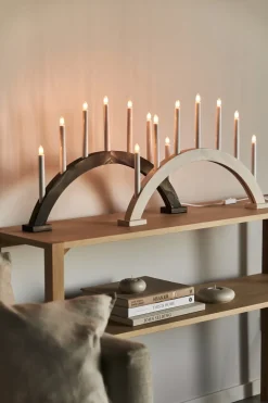Candelabro de Adviento Sky arco 41 cm, esmaltado blanco