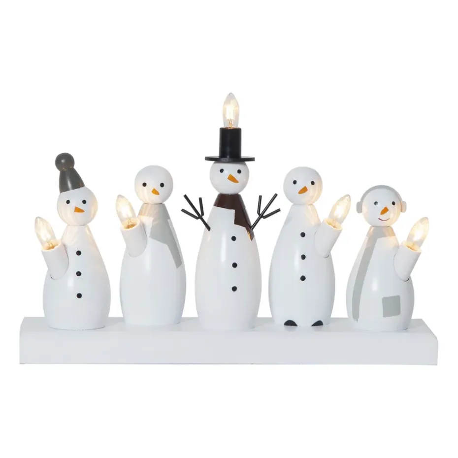 Candelabro de Adviento Snowman, blanco