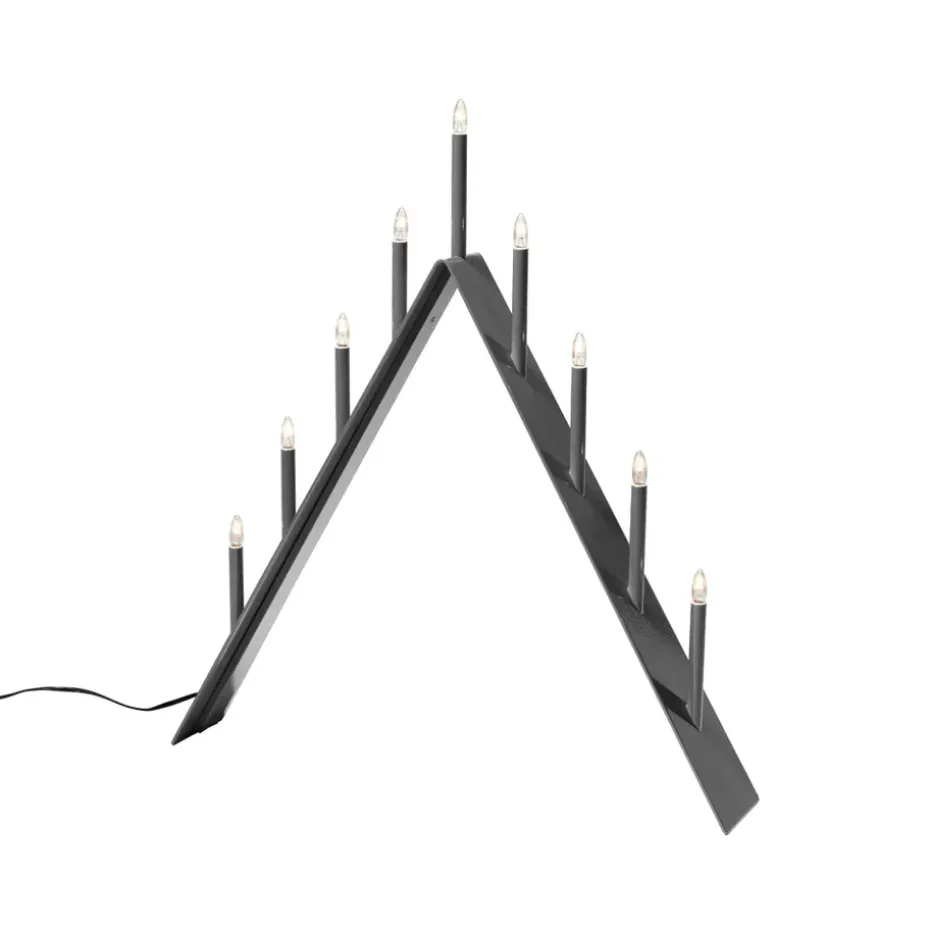Candelabro de Adviento Spica 9, Gris oscuro, led