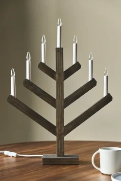 Candelabro de AdvientoPine 62 cm, teñido oscuro