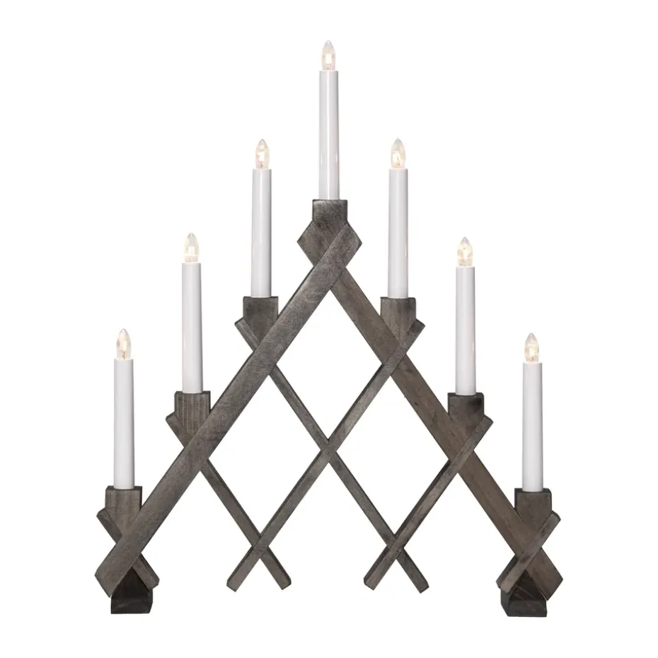 Candelabro de madera Rut 7 43 cm, Marrón