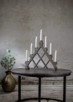 Candelabro de madera Rut 7 43 cm, Marrón