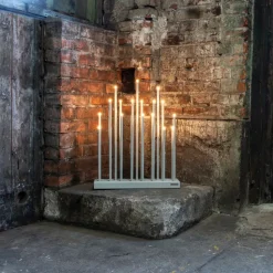Candelabro eléctrico Elflugan Grande, Gris claro