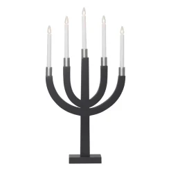 Candelabro eléctrico Elias, gris oscuro