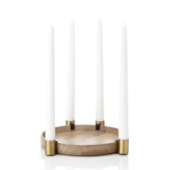 Candelabro Luna, roble-latón