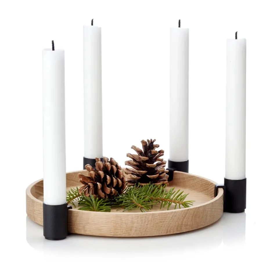 Candelabro Luna, roble-negro