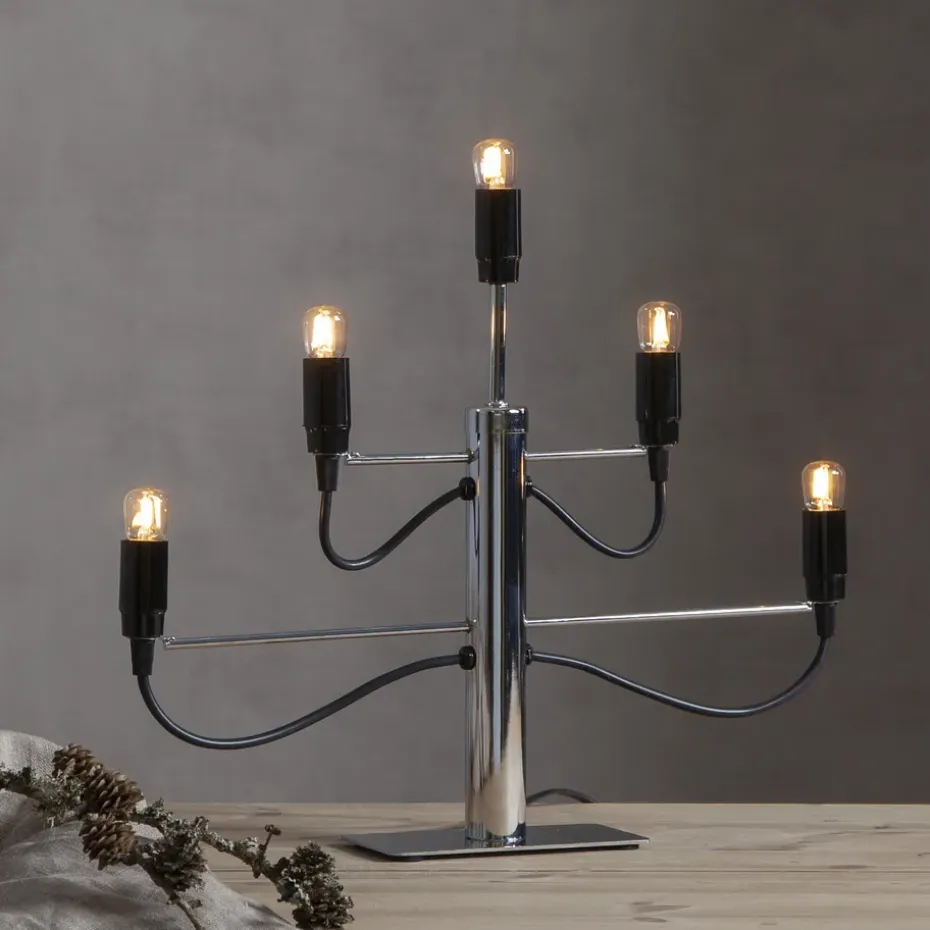 Candelabro Milano 5, 46 cm, Cromo