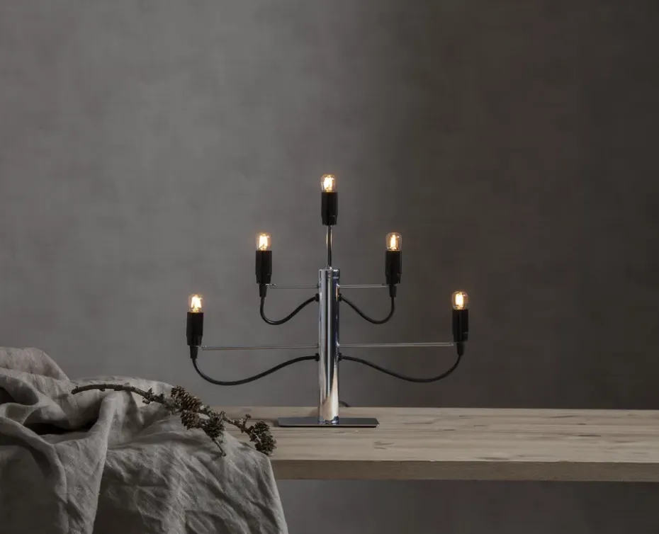Candelabro Milano 5, 46 cm, Cromo