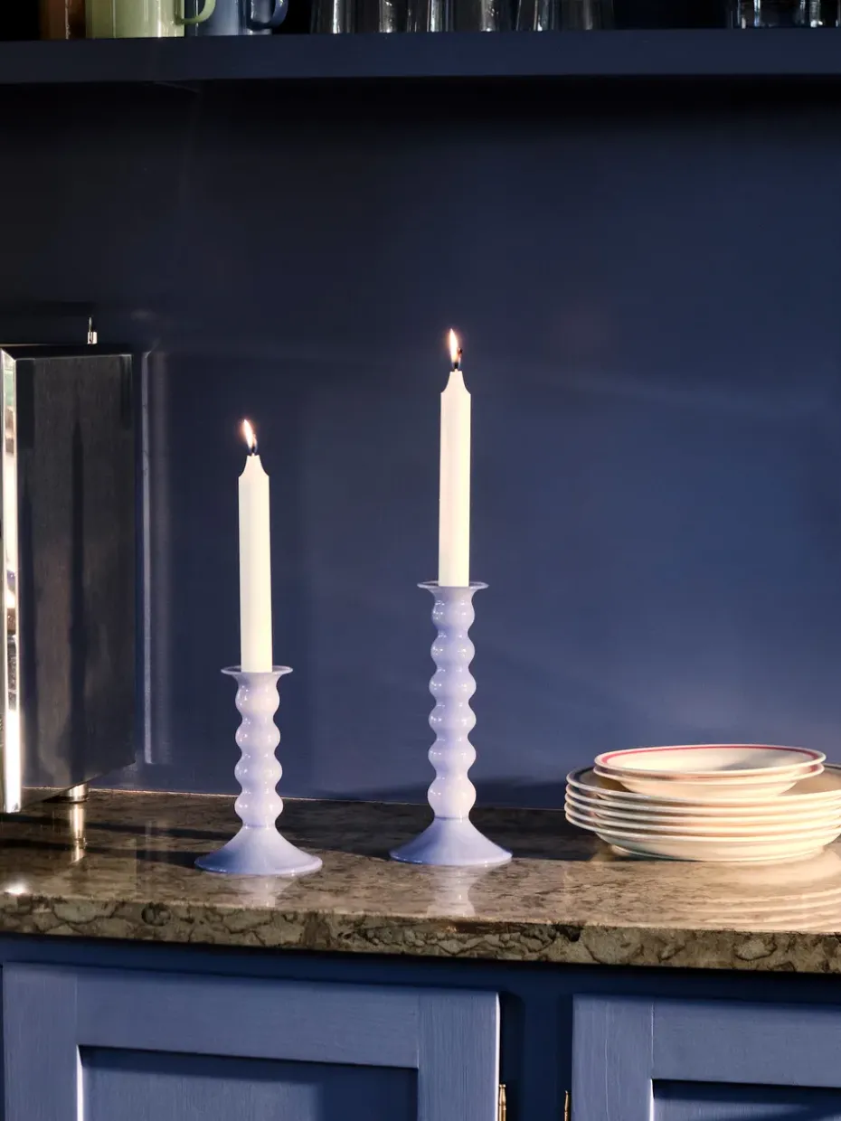 Candelabro Wavy mediano 14 cm, Jade light blue