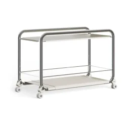 Carrito con ruedas Tension, Cromo-beige alfombra de cuero