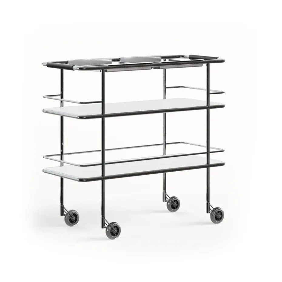 Carrito de servicio Cargo Support, Laminado blanco-cromo