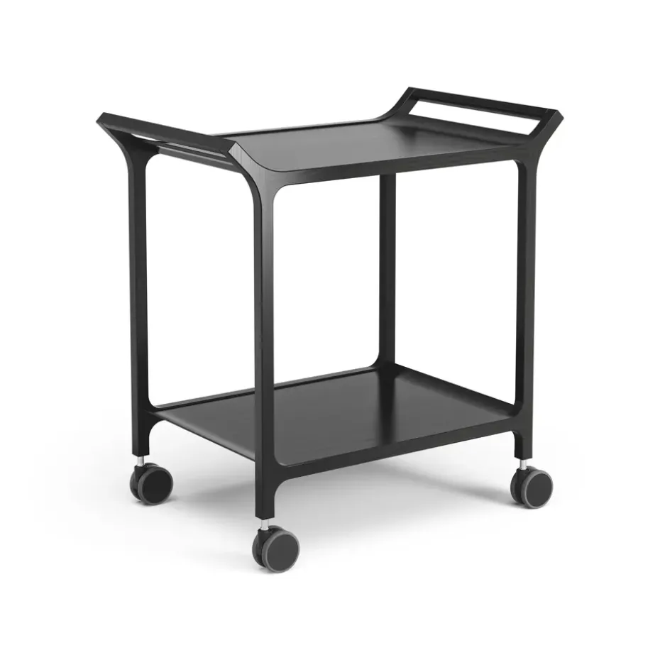 Carrito para servir Teatime, fresno lacado negro