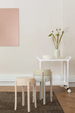 Carrito para servir Teatime, fresno lacado blanco