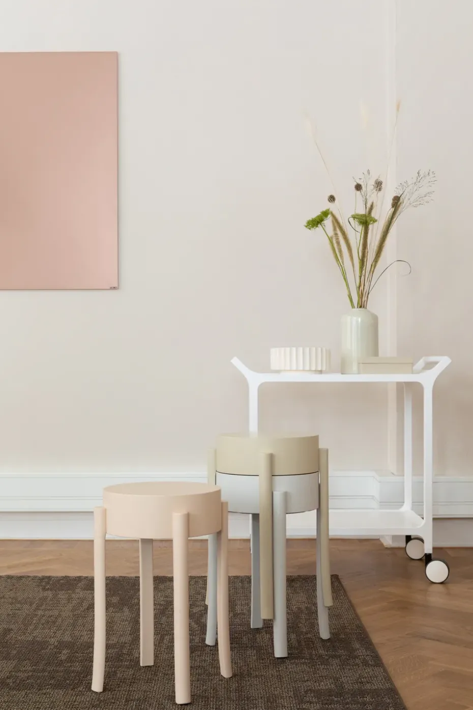 Carrito para servir Teatime, fresno lacado blanco