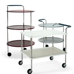 Carro con ruedas Trolley Round basic, Vinrojo, base de cromo