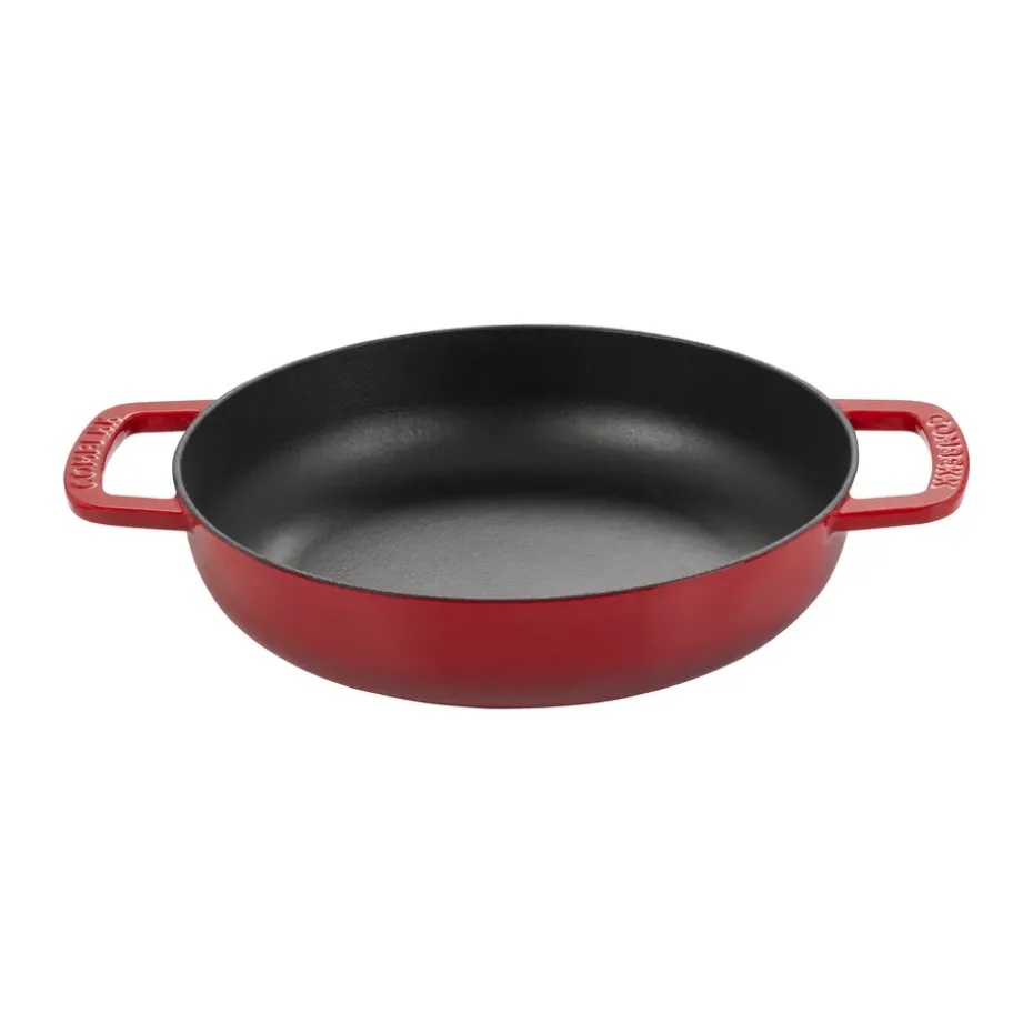 Cazuela de hierro fundido esmaltado Combekk Enameled Ø28 cm, Pomo cherry-silver