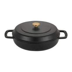 Cazuela de hierro fundido esmaltado Combekk Enameled Ø28 cm, Pomo negro-gold