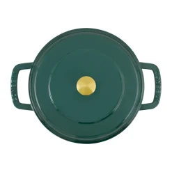 Cazuela de hierro fundido esmaltado Combekk Enameled Ø28 cm, Holly Green-pomo gold