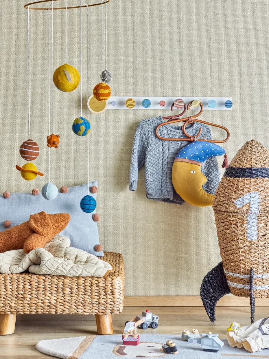 Cesta con tapa Cosmina Ø40x68,5 cm, Natur