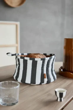 Cesta de pan Toppu Ø24 cm, Black-white -taupe