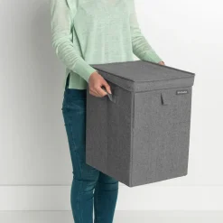 Cesto ropa sucia apilable Brabantia 35L, gris oscuro