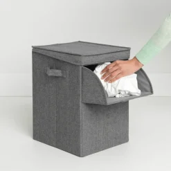 Cesto ropa sucia apilable Brabantia 35L, gris oscuro