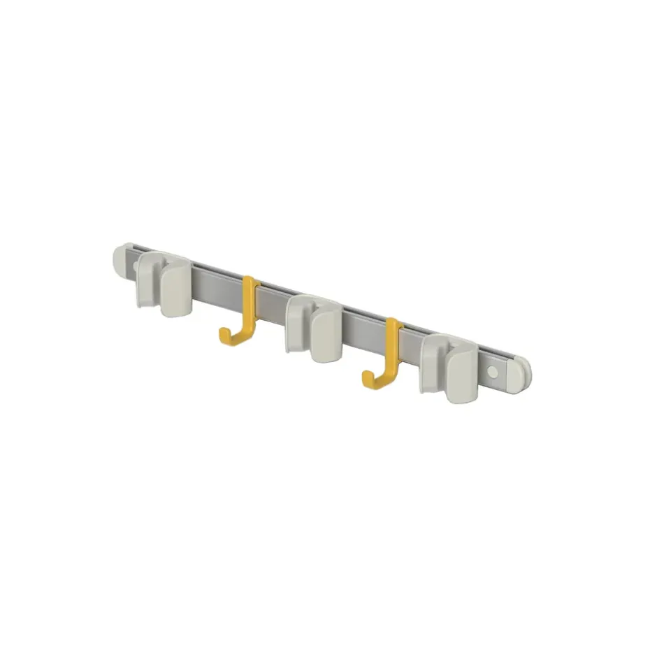 Cleantech Carril de almacenamiento de herramientas de limpieza, Plata