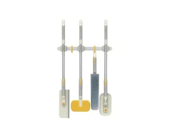 Cleantech Carril de almacenamiento de herramientas de limpieza, Plata