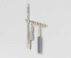 Cleantech Carril de almacenamiento de herramientas de limpieza, Plata