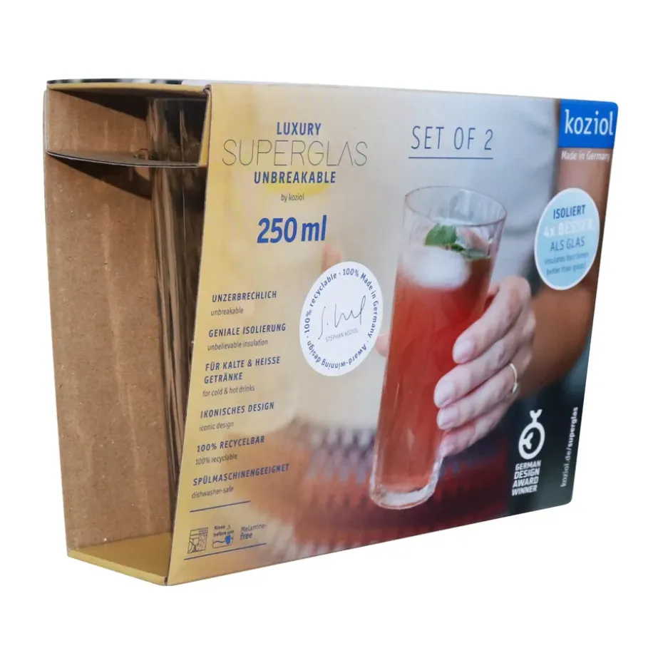 Club No. 19 vaso plast 25 cl 2-pack, Cristalino
