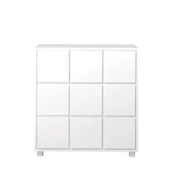 Cómoda 1, Blanco, 2 cajones grandes y 3 pequeños, patas cortas