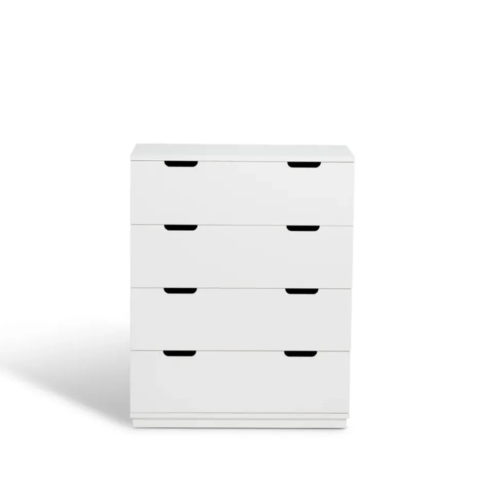 Cómoda Aoko de 4 cajones, Lacado blanco