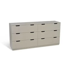 Cómoda Aoko doble 6 cajones, Beige