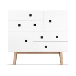 Cómoda Peep B1, Blanco, retro, base de roble
