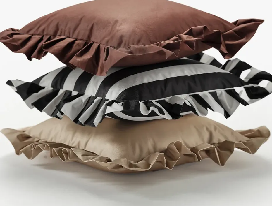 Cojín con volantes Garden Glory Outdoor 45x45 cm, Beige