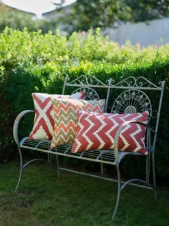 Cojín de exterior Ikat Bangalore 50x50 cm, Beige-apricot orange