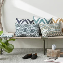 Cojín Diamond, Heaven blue/offwhite