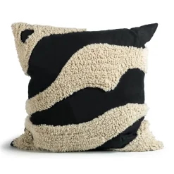Cojín Fluffy 50x50 cm, Black-beige