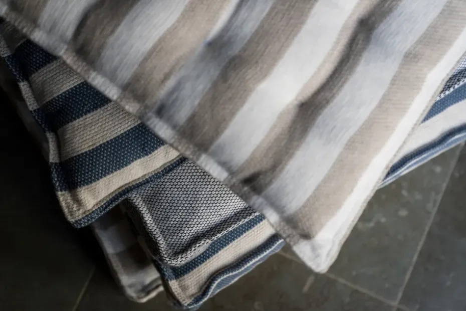 Cojín para asiento Ernst 45x45 cm, Blanco-azul