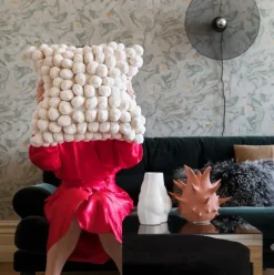 Cojín Pom Pom 45x45 cm, Off white