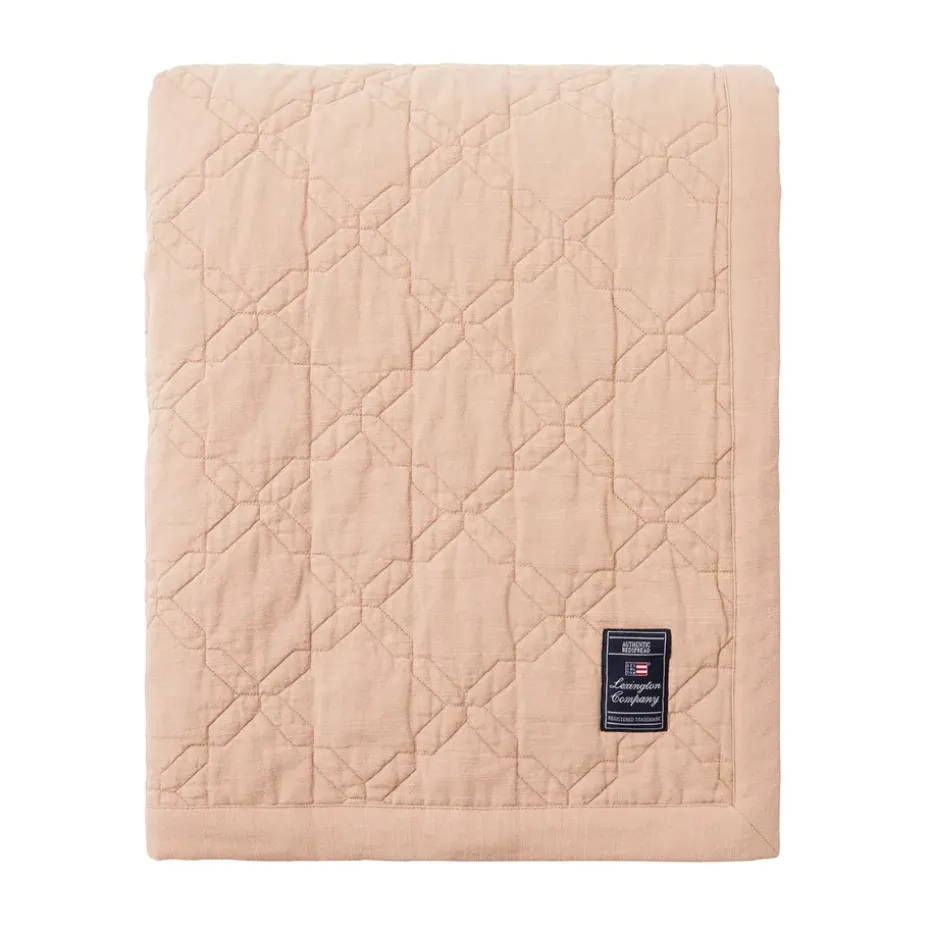 Colcha de cama Quilted Recycled Cotton 260x240 cm, Beige