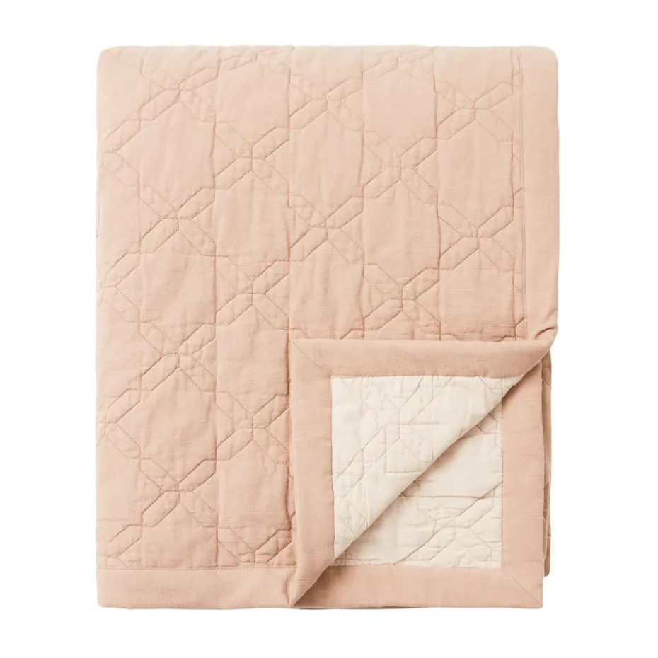 Colcha de cama Quilted Recycled Cotton 260x240 cm, Beige