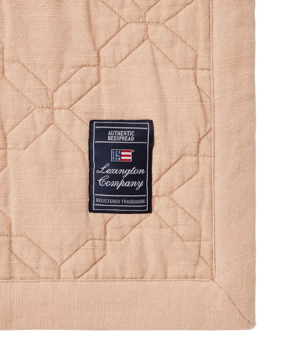 Colcha de cama Quilted Recycled Cotton 260x240 cm, Beige