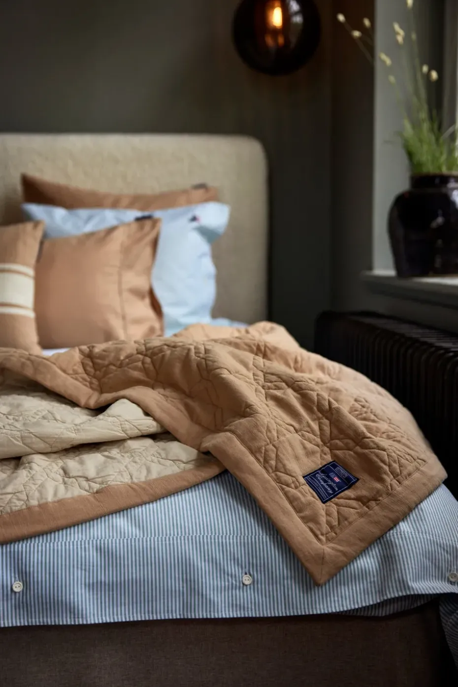 Colcha de cama Quilted Recycled Cotton 260x240 cm, Beige
