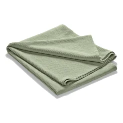 Colcha de cama Stripe algodón lavado a la piedra 260x260, salvia
