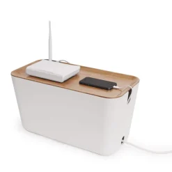 Colector de cables Cable Organiser XXL, madera-blanco
