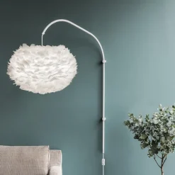 Colgador de lámpara de pared Willow simple, blanco