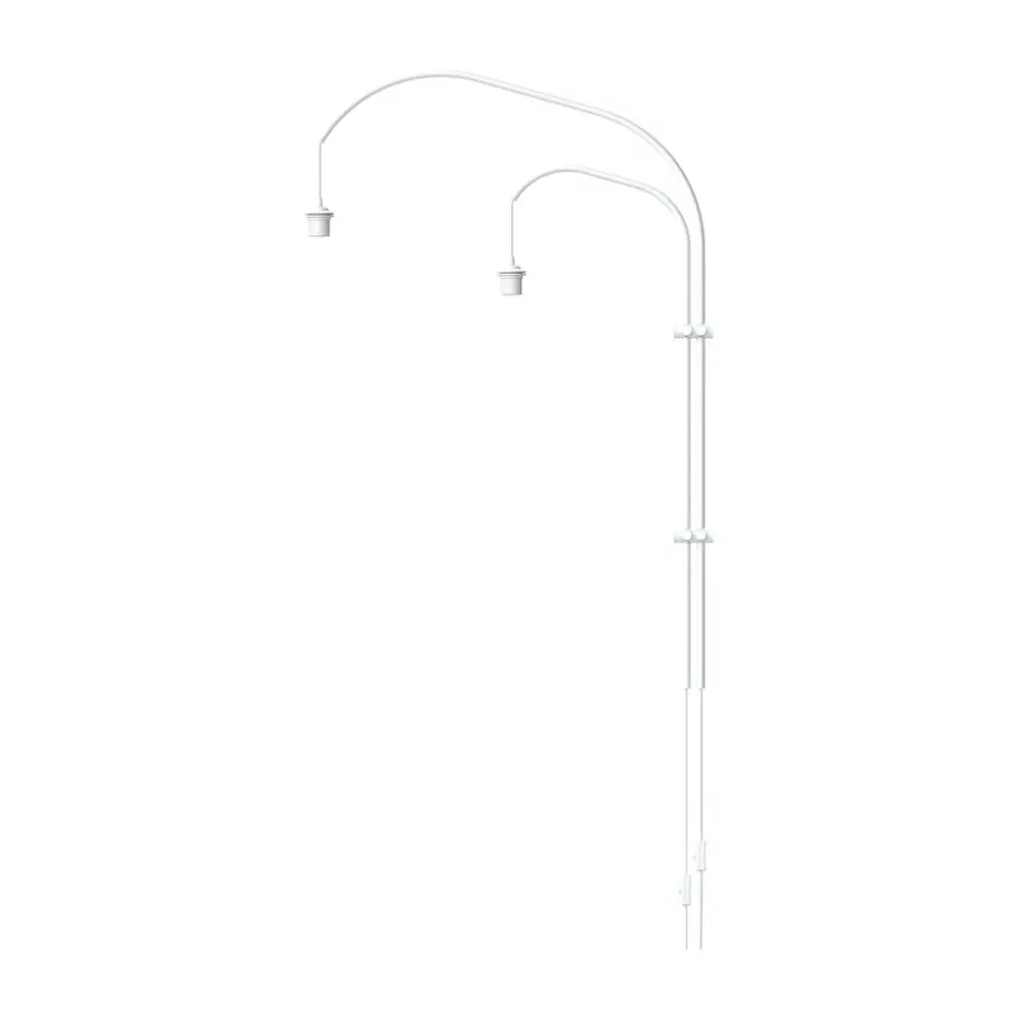 Colgador de lámpara de pared Willow doble, blanco